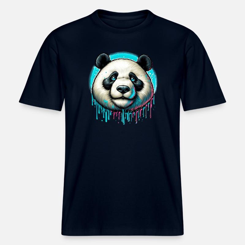 Panda -  T-shirt unisexe RELAXED FIT en coton bio - marine