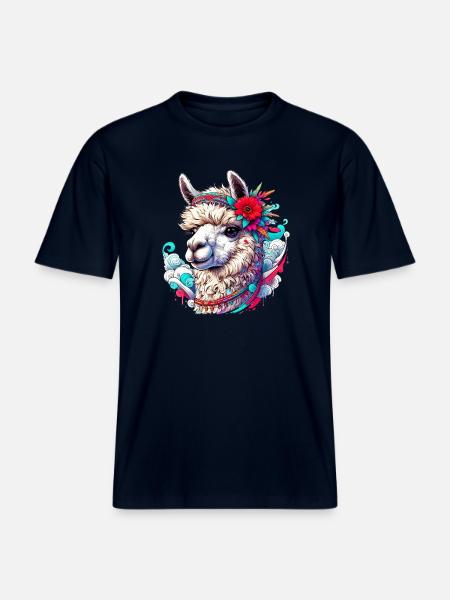 Alpaca -  RELAXED FIT Unisex Organic T-Shirt - french navy
