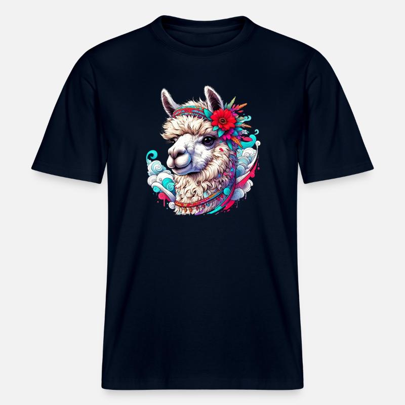 Alpaca -  RELAXED FIT Unisex Organic T-Shirt - french navy