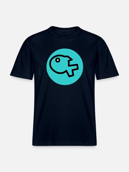 little fish - RELAXED FIT Unisex Organic T-Shirt - french navy