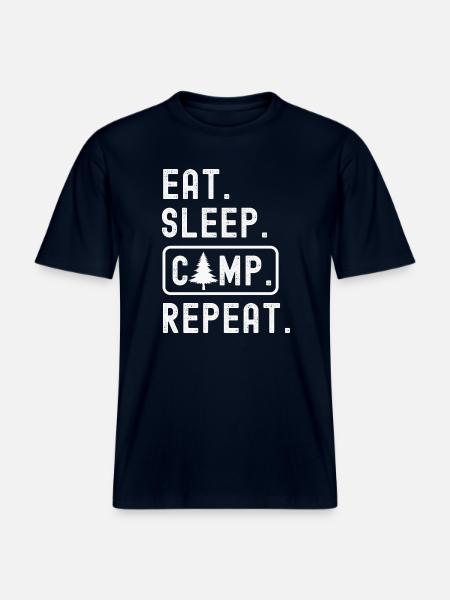 Campen Camping - RELAXED FIT Unisex Organic T-Shirt - french navy
