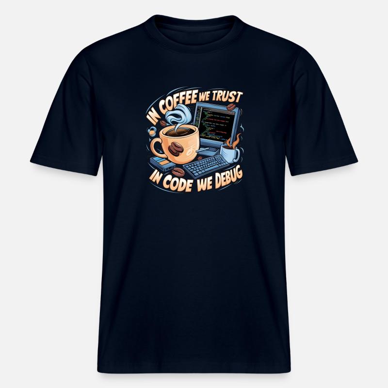 KaffeeCode Debug: In Code Wir Debuggen -  RELAXED FIT Unisex Organic T-Shirt - Navy