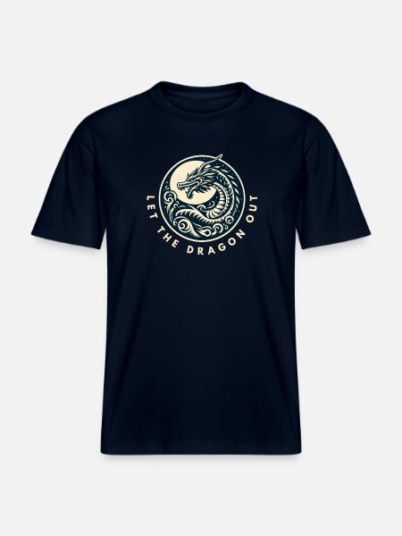 Lass den Drachen raus - RELAXED FIT Unisex Organic T-Shirt - Navy