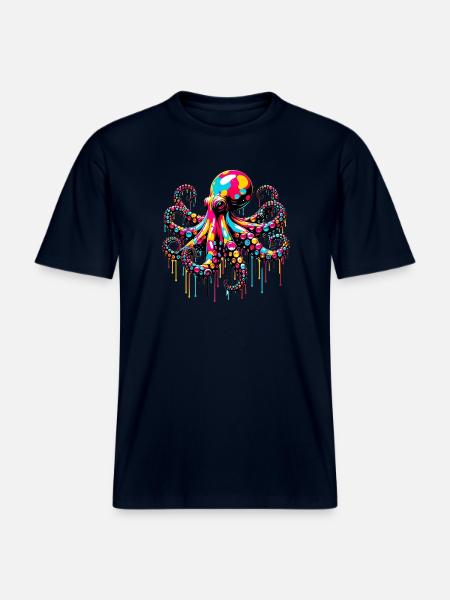 Octopus - RELAXED FIT Unisex Organic T-Shirt - french navy