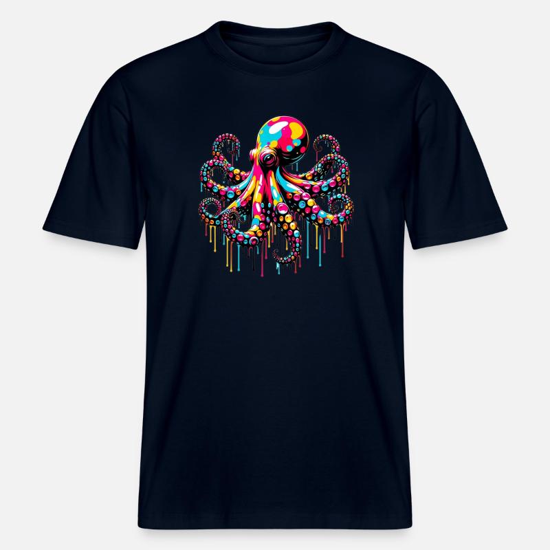 Octopus -  RELAXED FIT Unisex Organic T-Shirt - french navy