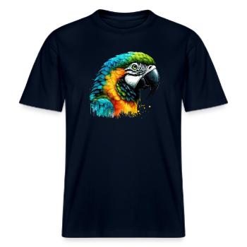 Perroquet -  T-shirt unisexe RELAXED FIT en coton bio - marine - Devant - Alina (178cm) & Michal (187cm)