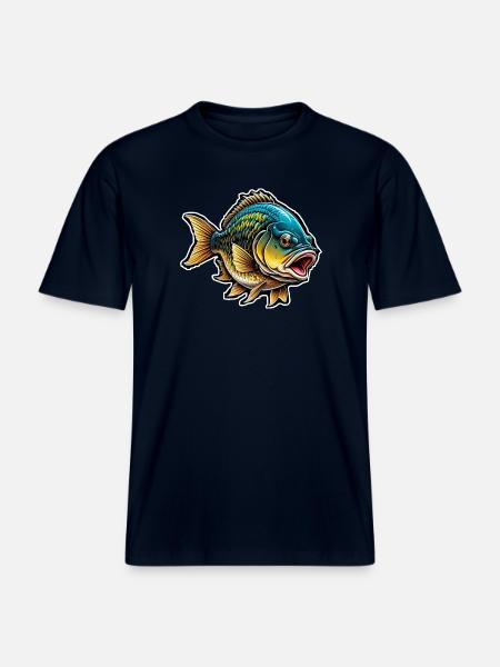 Fish Salmon Sea Lake Ocean Fisherman Fishing Gift -  RELAXED FIT Unisex Organic T-Shirt - french navy