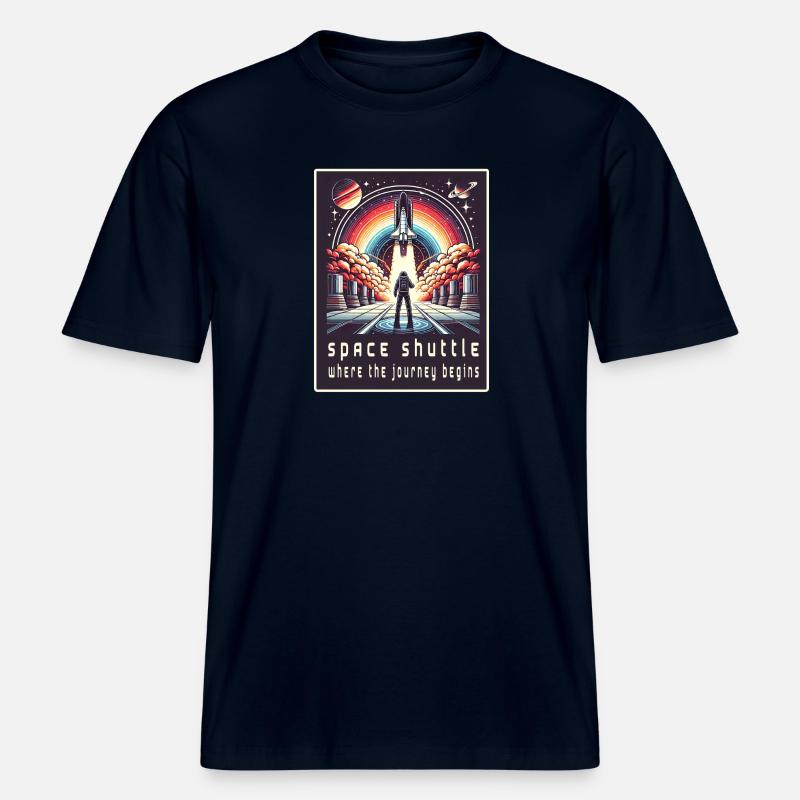 Space Shuttle - Die Reise beginnt -  RELAXED FIT Unisex Organic T-Shirt - Navy