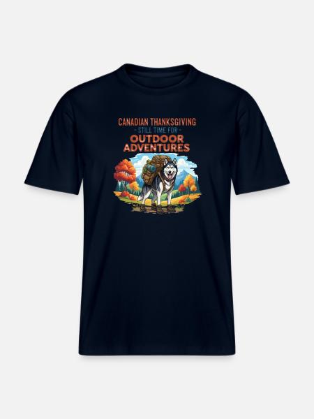 Husky Outdoor Adventure - RELAXED FIT Unisex Organic T-Shirt - french navy