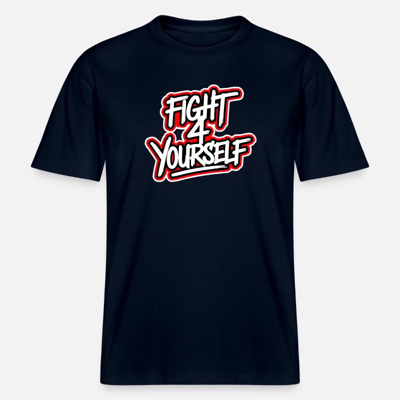Combattez-vous à 4 vous-même -  T-shirt unisexe RELAXED FIT en coton bio - marine