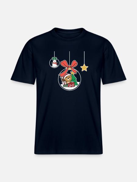Beaver Christmas Snow Globe Beaver - RELAXED FIT Unisex Organic T-Shirt - french navy
