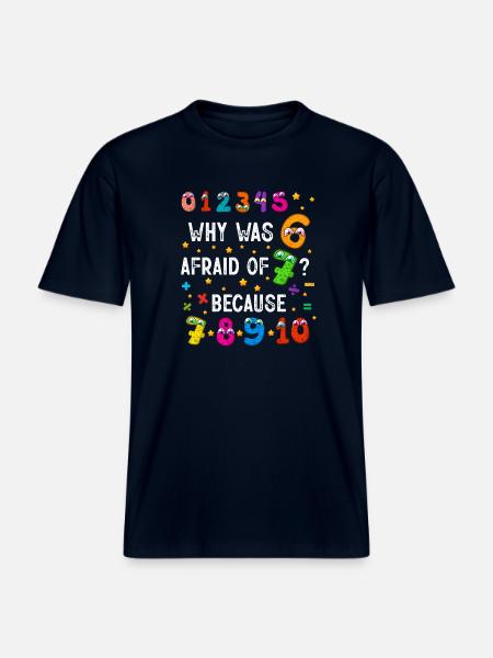 Hvorfor var 6 bange for 7 numre -  Økologisk unisex T-shirt RELAXED FIT - navy