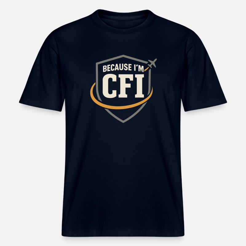 Fluglehrer Cfi Pilot Luftfahrtlehrer -  RELAXED FIT Unisex Organic T-Shirt - Navy