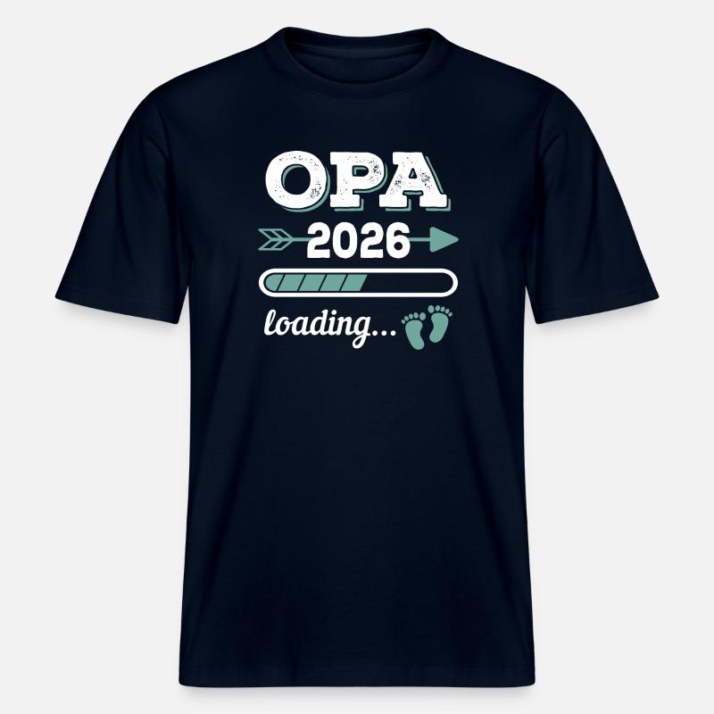 Opa 2026 Loading Werdender Großater Geschenkidee -  RELAXED FIT Unisex Organic T-Shirt - Navy