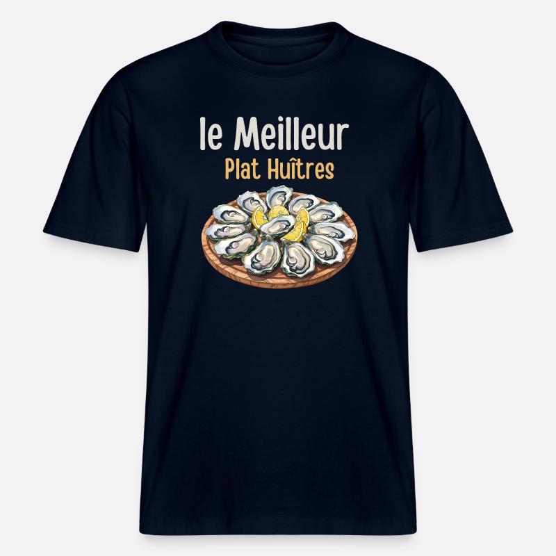 Die beste Austernplatte -  RELAXED FIT Unisex Organic T-Shirt - Navy