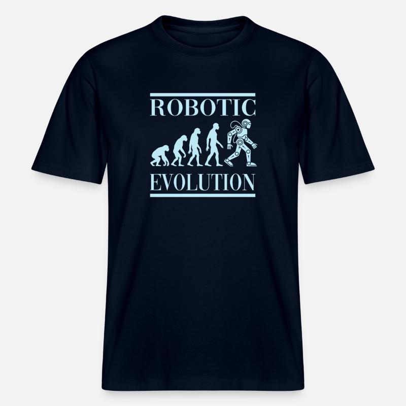 Robot Évolution Progrès Avenir Humain -  T-shirt unisexe RELAXED FIT en coton bio - marine