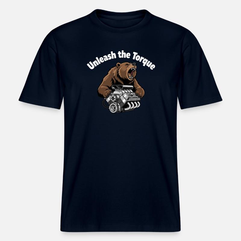 Bear Torque: Bear powers V8 - RELAXED FIT Unisex Organic T-Shirt - french navy