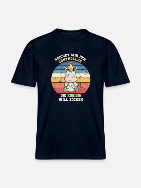 The queen wants to gamble -  RELAXED FIT Unisex Organic T-Shirt - french navy