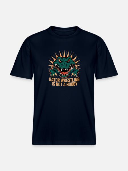 Alligator-bryting er ikke en hobby Morsom alligator -  Økologisk RELAXED FIT Unisex T-skjorte - navy