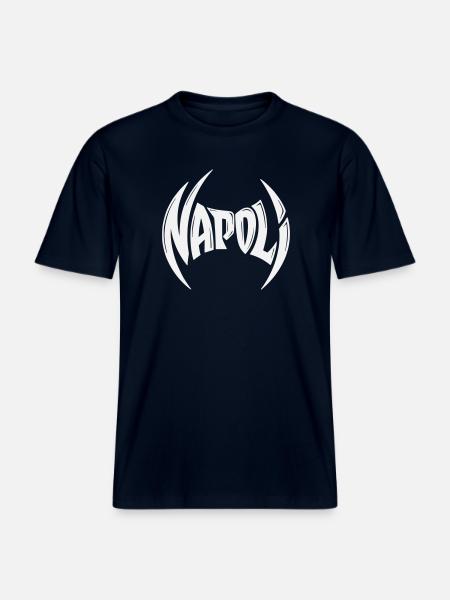 Napoli Crest Typography - RELAXED FIT Unisex Organic T-Shirt - french navy