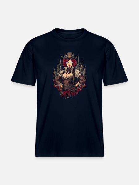 Femmes Steampunk Magnifiques Steampunk - T-shirt unisexe RELAXED FIT en coton bio - marine