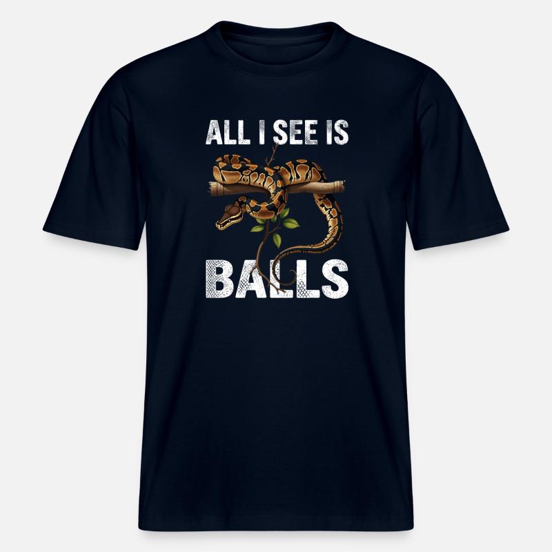 Königspython Schlangen Liebhaber Terrarium Python -  RELAXED FIT Unisex Organic T-Shirt - Navy