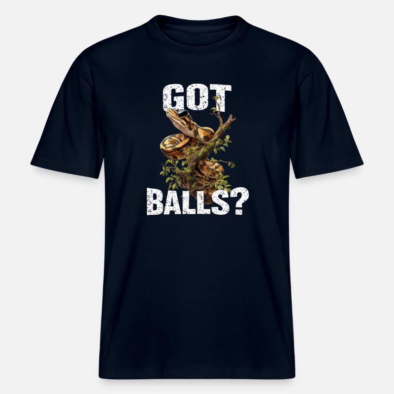 Königspython Schlangen Liebhaber Terrarium Python -  RELAXED FIT Unisex Organic T-Shirt - Navy