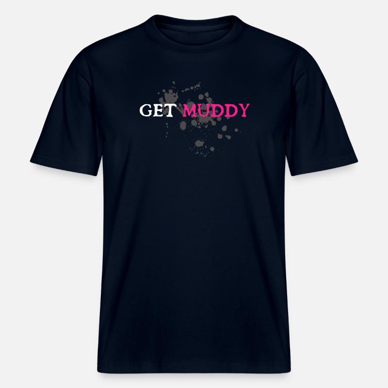 Course boueuse Schlammlauf Mud Run Muddy -  T-shirt unisexe RELAXED FIT en coton bio - marine