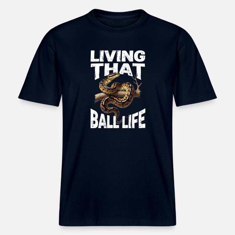 Königspython Schlangen Liebhaber Terrarium Python -  RELAXED FIT Unisex Organic T-Shirt - Navy