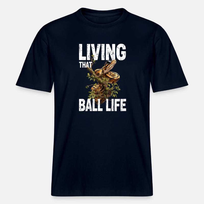 Königspython Schlangen Liebhaber Terrarium Python -  RELAXED FIT Unisex Organic T-Shirt - Navy