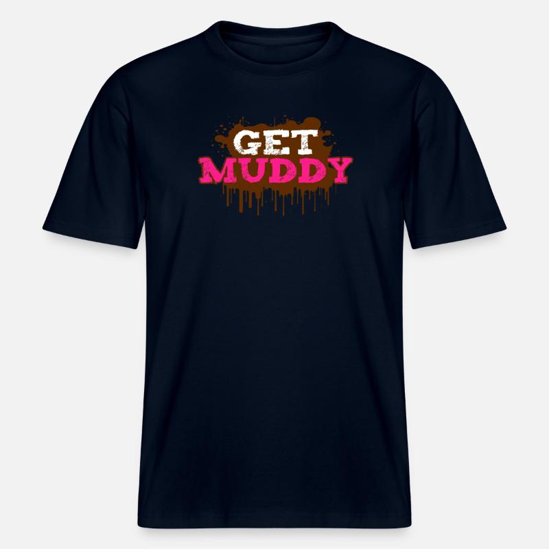 Course boueuse Schlammlauf Mud Run Muddy -  T-shirt unisexe RELAXED FIT en coton bio - marine