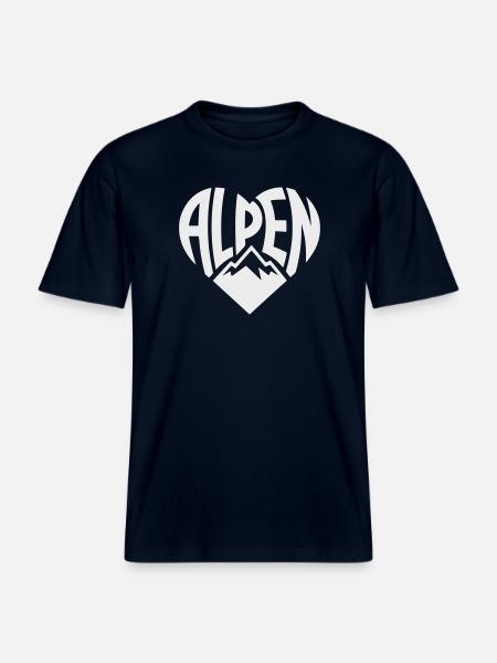 Alpen HerzTypo - RELAXED FIT Unisex Organic T-Shirt - french navy