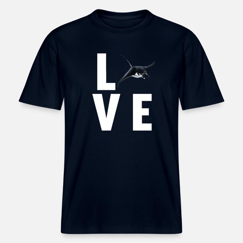 Rochen Mantarochen - RELAXED FIT Unisex Organic T-Shirt - Navy