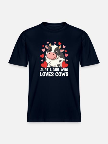 Kuhliebe Mädchen & Kühe - RELAXED FIT Unisex Organic T-Shirt - Navy