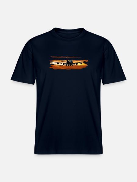 Passagierflugzeug - RELAXED FIT Unisex Organic T-Shirt - Navy