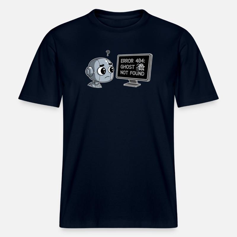 Error 404: Ghost Not Found - RELAXED FIT Unisex Organic T-Shirt - Navy
