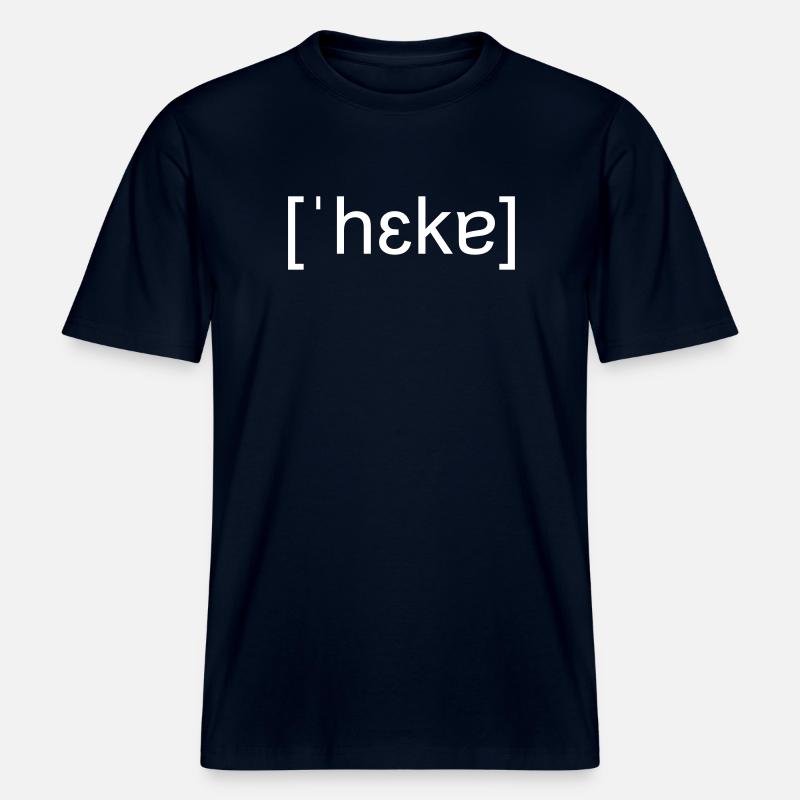 Hacker, orthographe phonétique, blanc - T-shirt unisexe RELAXED FIT en coton bio - marine