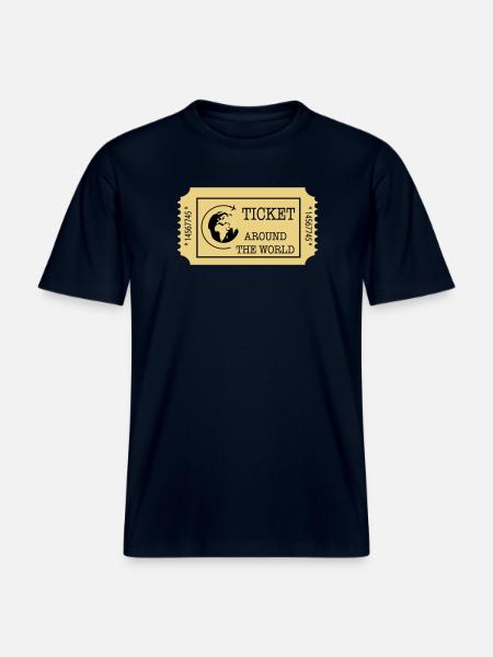 Around the World Ticket -  RELAXED FIT Unisex Organic T-Shirt - french navy