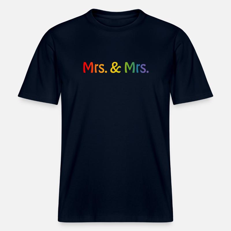 Regenbogen Mrs and Mrs 1 -  RELAXED FIT Unisex Organic T-Shirt - Navy