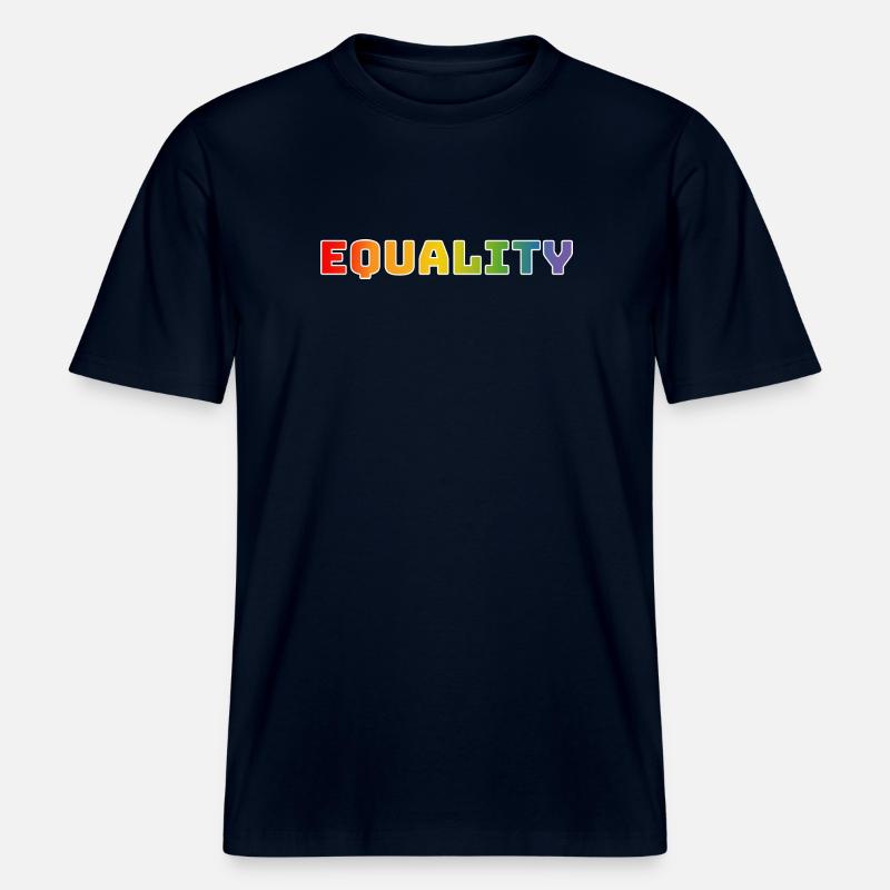 Regenbogen CSD Shirt equality 1 weiss -  RELAXED FIT Unisex Organic T-Shirt - Navy