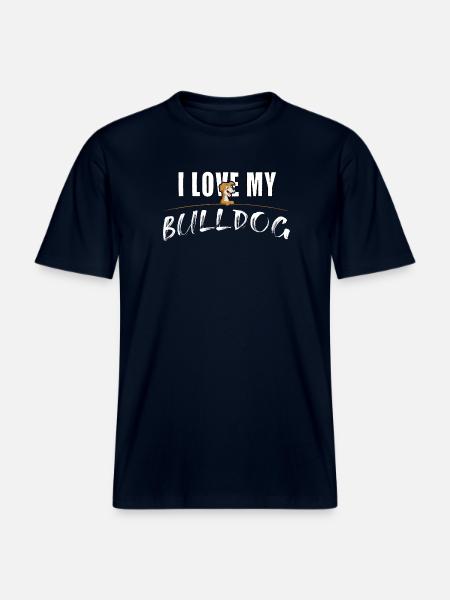 J’adore mon bouledogue - T-shirt unisexe RELAXED FIT en coton bio - marine