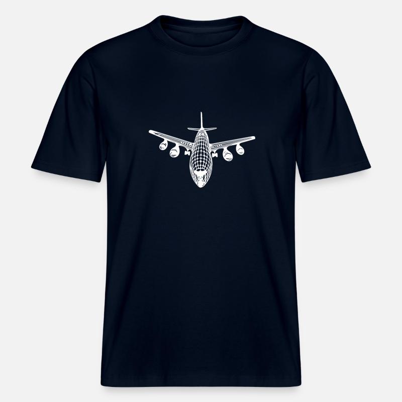 Flugzeug -  RELAXED FIT Unisex Organic T-Shirt - Navy