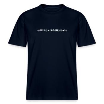 Vintage-Fahrrad -  RELAXED FIT Unisex Organic T-Shirt - Navy - Vorne - Alina (178cm) & Michal (187cm)