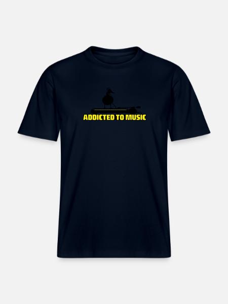 addicted to music - DJ music - RELAXED FIT Unisex Organic T-Shirt - french navy