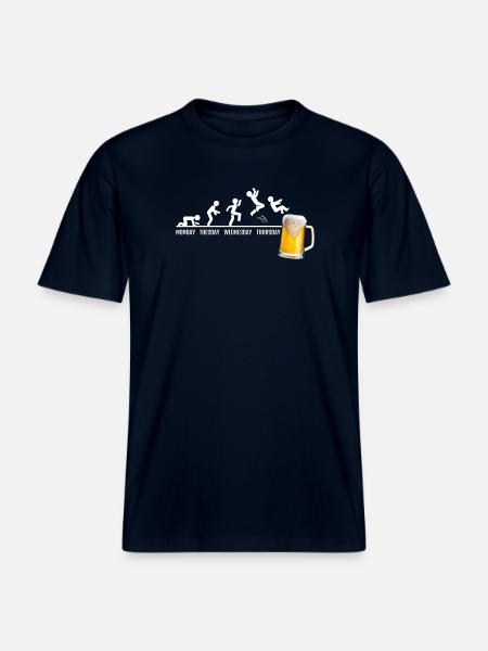 Weekday Jump to Beer - RELAXED FIT Unisex Organic T-Shirt - french navy