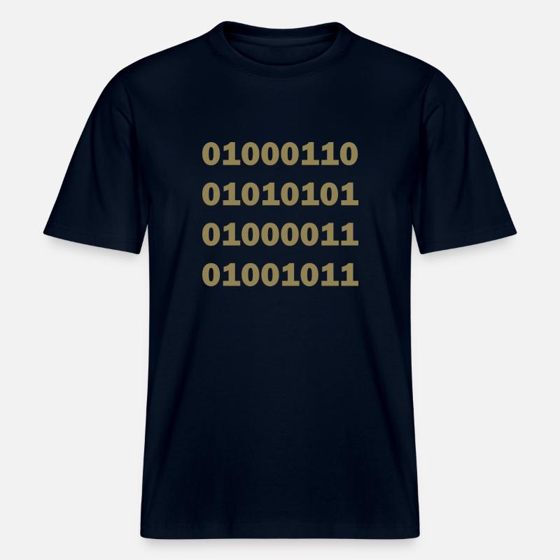 Binary Code Fuck -  RELAXED FIT Unisex Organic T-Shirt - french navy