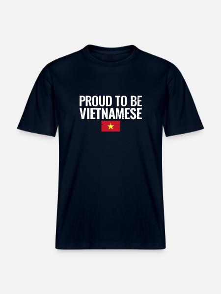 Stolt af at være vietnamesisk Vietnam flag vietnamesisk - Økologisk unisex T-shirt RELAXED FIT - navy