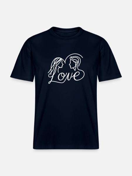 Amour - T-shirt unisexe RELAXED FIT en coton bio - marine