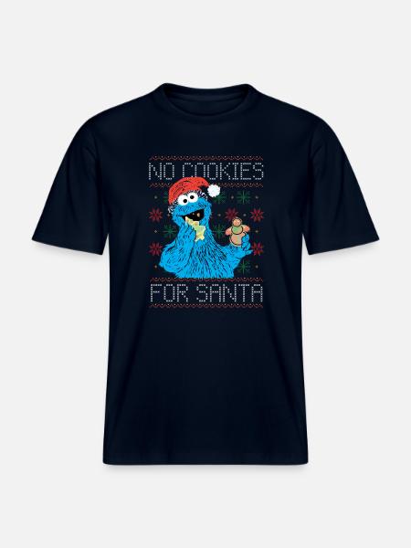 Sesame Street Ingen cookies til Santa Ugly Xmas -  Økologisk unisex T-shirt RELAXED FIT - navy