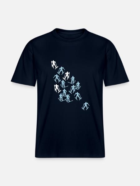 ski runner - RELAXED FIT Unisex Organic T-Shirt - french navy